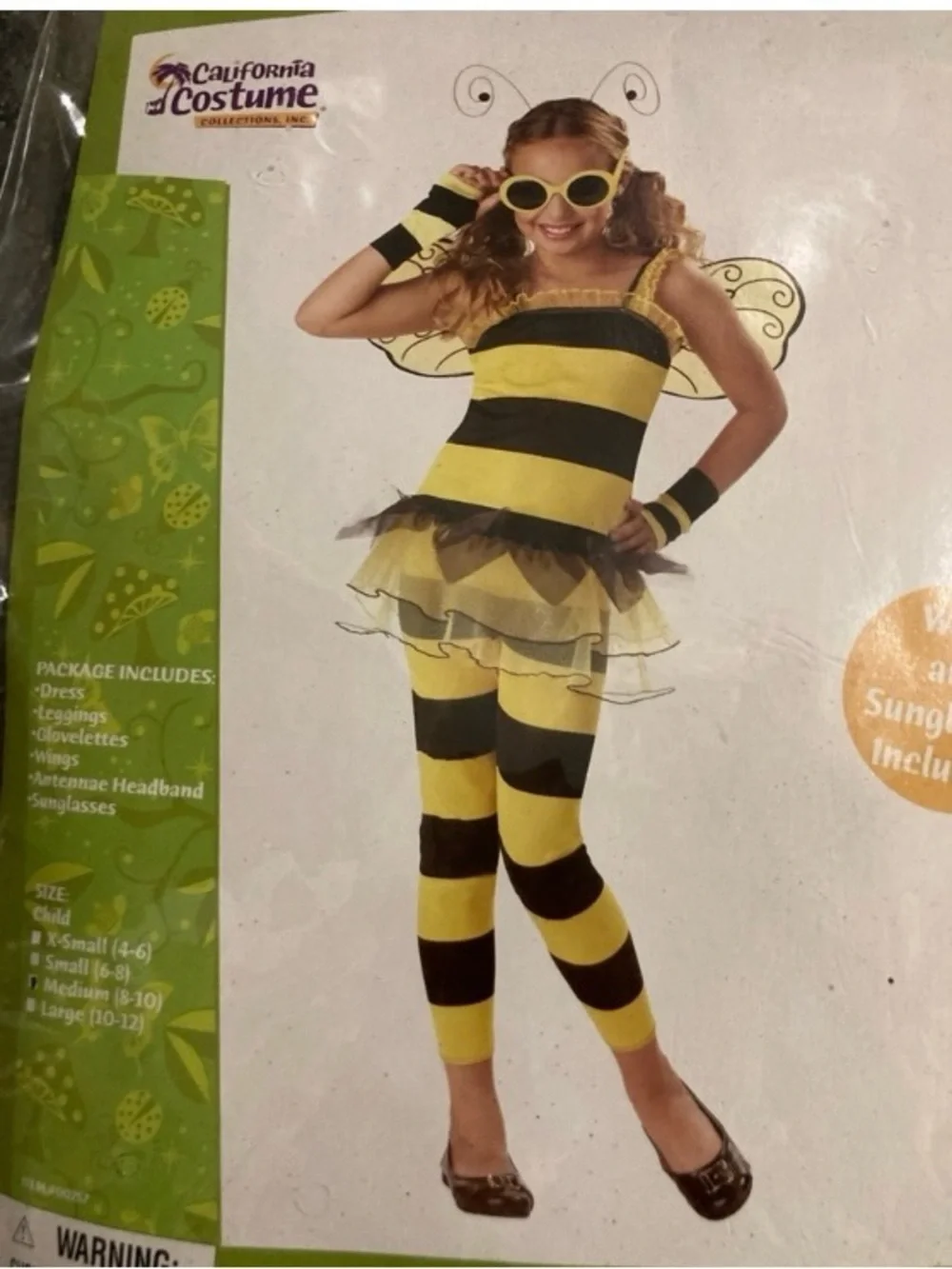 California Costumes “Little Honey Bee” Costume Girls Size M 7/8
